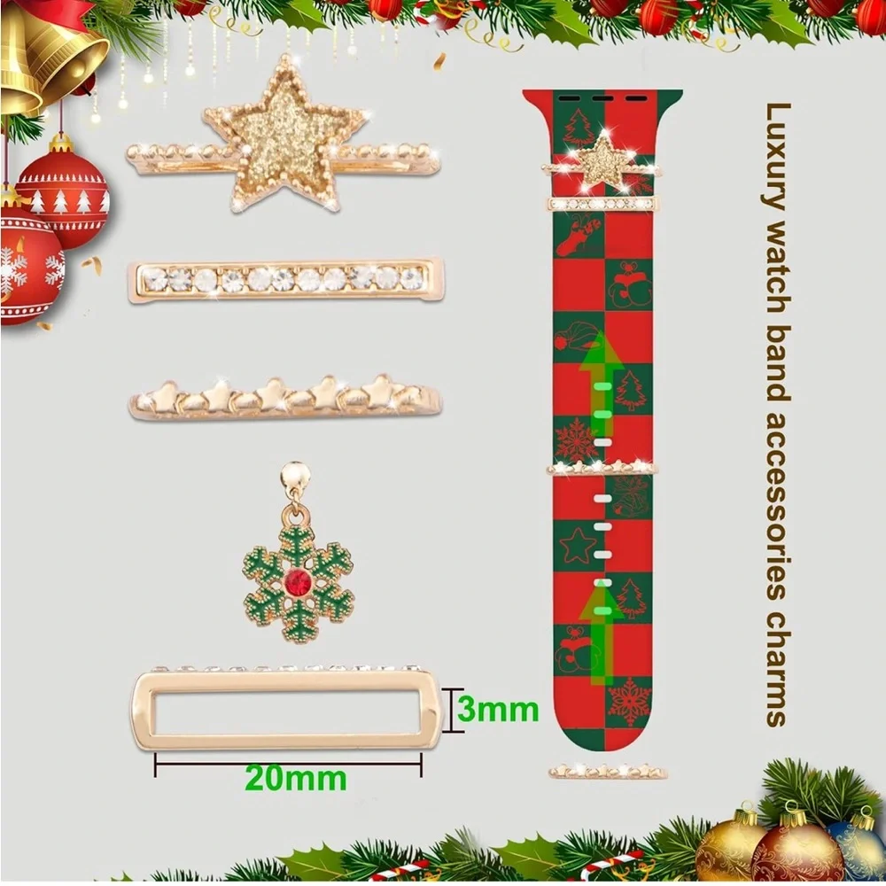 2024 Christmas Gold Apple Watch Band with Charms
